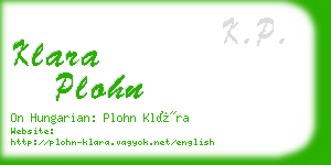 klara plohn business card